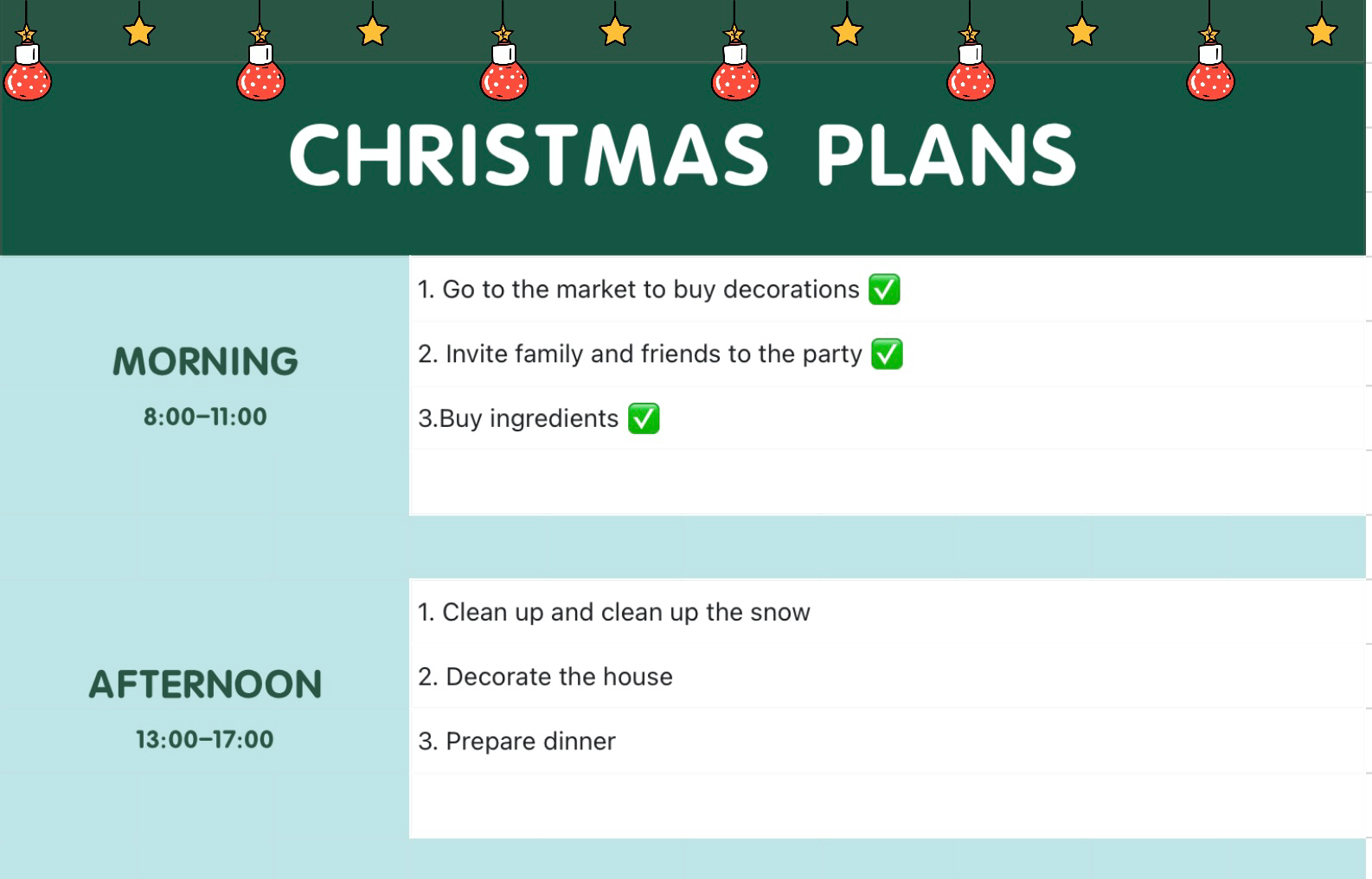 Christmas plan